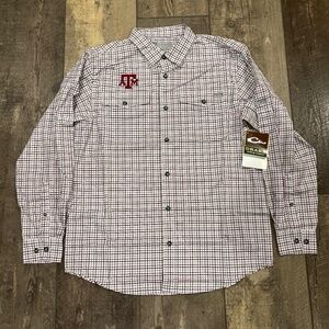 Texas A&M Long Sleeve Button Down Shirt Drake Medium (New with Tags)